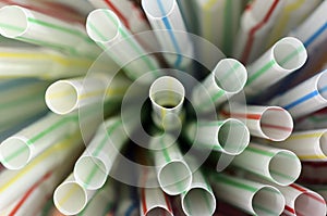 Colored plastic straws