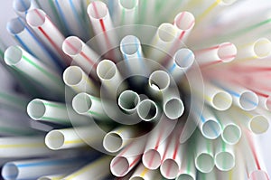 Colored plastic straws