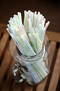 Colored plastic straws