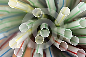 Colored plastic straws