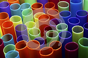 Colored plastic straws