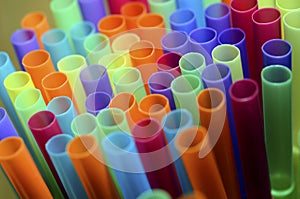 Colored plastic straws