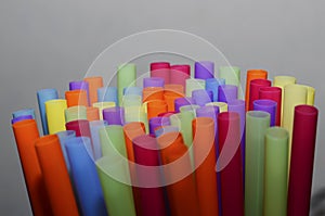 Colored plastic straws