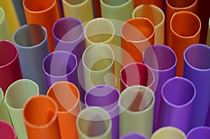 Colored plastic straws