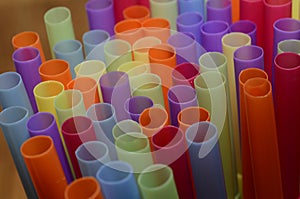 Colored plastic straws