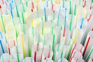 Colored plastic straws