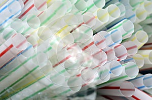 Colored plastic straws