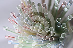 Colored plastic straws