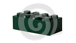 Colored plastic toy building block isolated on white