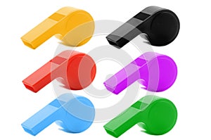 Colored plastic whistle