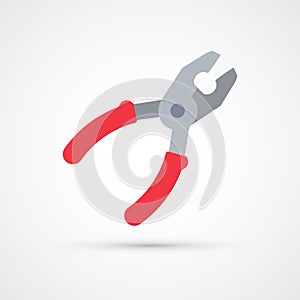 Colored pliers trendy symbol. Vector illustration