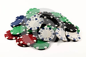 Colored poker chips isolated