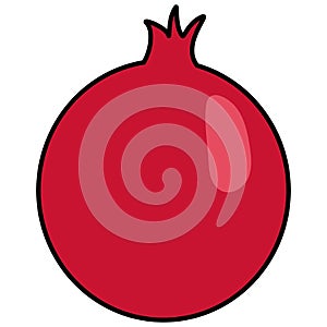 Colored pomegranate fruit icon Vector