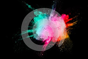 Colored powder splash