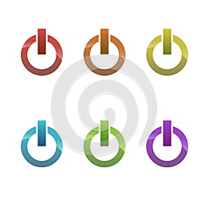Colored power icon set