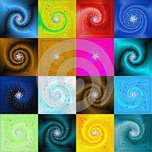 Colored psychedelic spiral