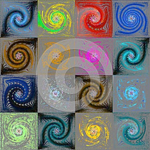 Colored psychedelic spiral