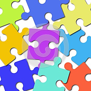 Colored puzzle elements isolated on a white background