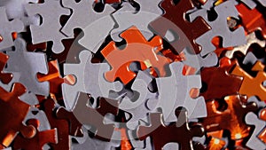 Colored Puzzle Pieces that Rotating Counterclockwise - Close-Up