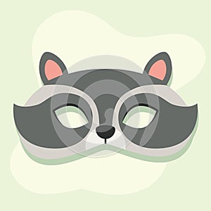 Colored raccon carnival mask Festival Vector photo