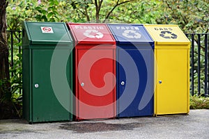 Colored Recycle Bins