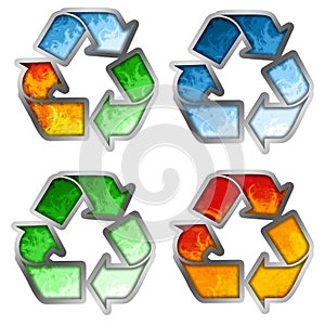 Colored recycle symbol