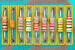 Colored resistors in a row
