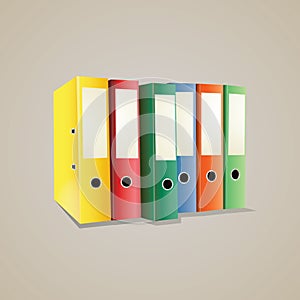 colored ring binders. Vector illustration decorative design