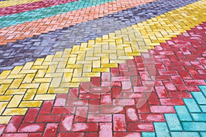 Colored road tiles