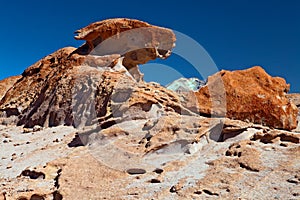 Colored rock formation formed by wind erosion