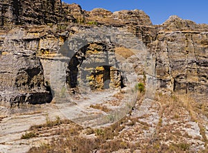 Colored rock formations in Isalo National Park, Madagascar