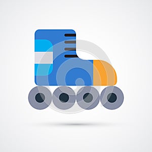 Colored roller skate symbol. Vector illustration