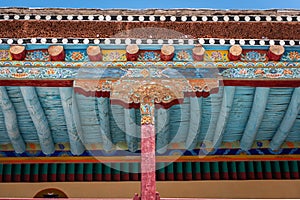 Colored roof in Hemis Monastery