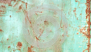 Colored rusty metal sheet. Old grunge metal texture or background, industrial texture for abstract Background