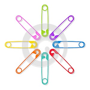 Colored safety pins as a symbol of human rights