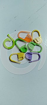 colored safety pins that used by knitters