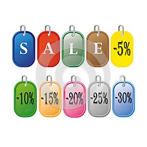 Colored sale labels set