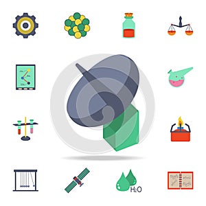 colored satellite dish icon. Detailed set of colored science icons. Premium graphic design. One of the collection icons for