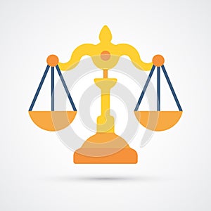 Colored Scales of Justice trendy symbol. Vector illustration