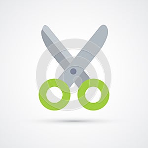 Colored Scissors trendy symbol. Vector illustration