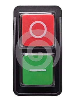 Black industrial electric on off power switch