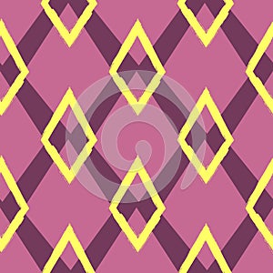 Colored seamless geometric pattern. Ornament of repeating rhombuses.