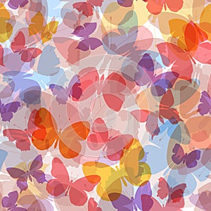 Colored seamless pattern butterfly