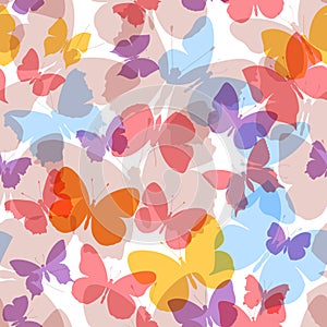 Colored seamless pattern butterfly