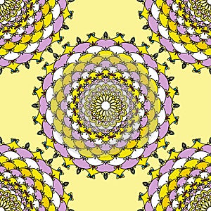 Colored seamless pattern. Vintage elements. vector illustration