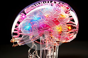 Colored sections of a male human brain