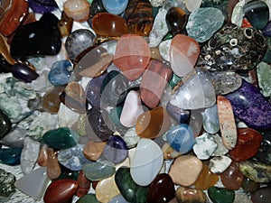 Colored semi-precious stones