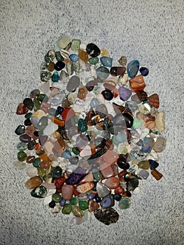 Colored semi-precious stones