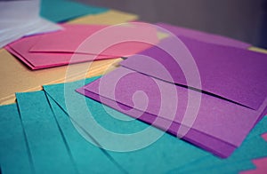 Colored sheets of paper