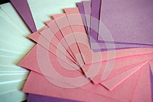 Colored sheets of paper